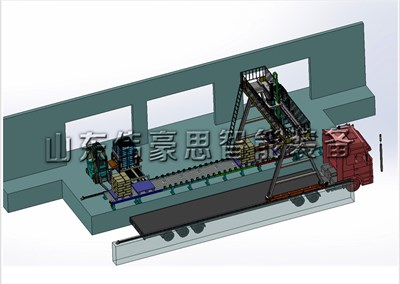 25KG袋裝料自動裝車設(shè)備 自動裝車碼垛系統(tǒng)工作中